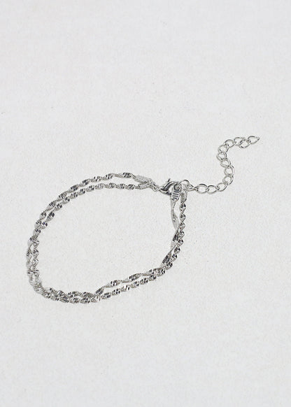 Twisted Silver Chain Bracelet