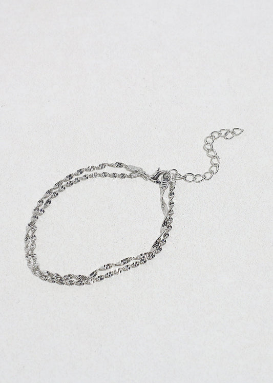 Twisted Silver Chain Bracelet