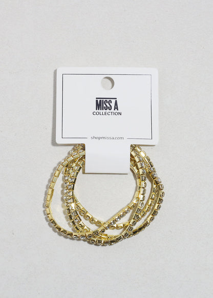 4 PC Rhinestone Bracelet Set