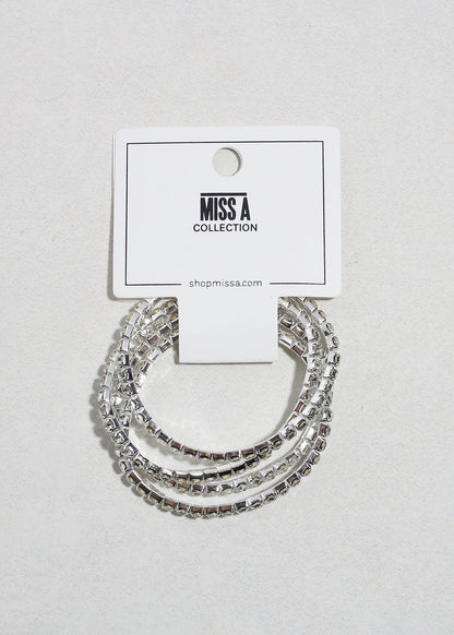 4 PC Rhinestone Bracelet Set