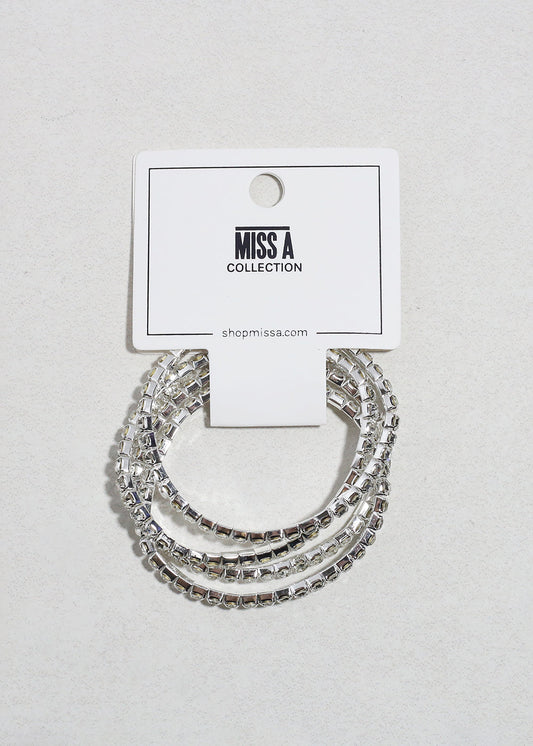 4 PC Rhinestone Bracelet Set