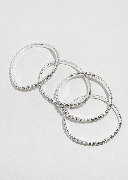 4 PC Rhinestone Bracelet Set