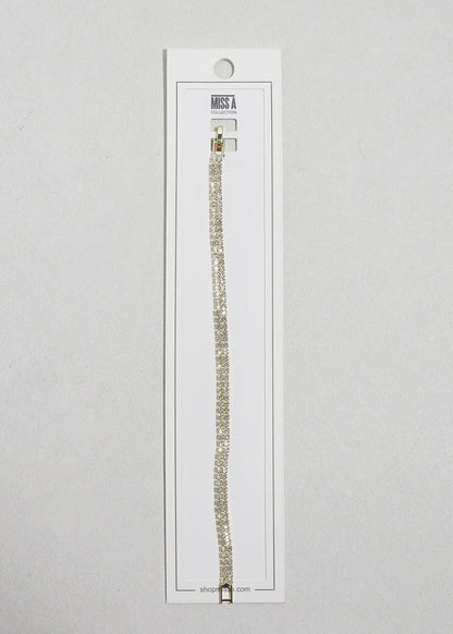 Double Row Rhinestone Tennis Bracelet