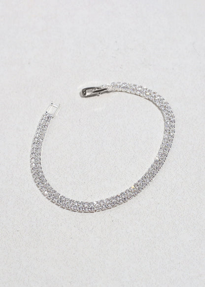 Double Row Rhinestone Tennis Bracelet