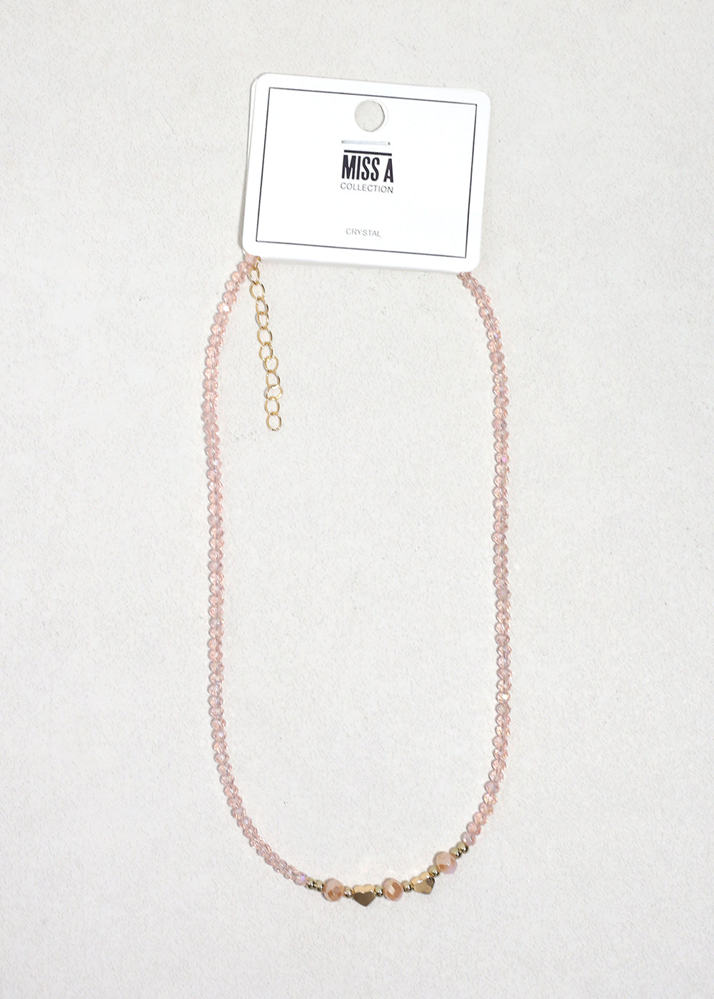 Blush Heart Glow Beaded Necklace