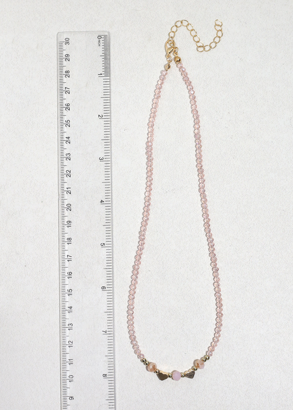 Blush Heart Glow Beaded Necklace