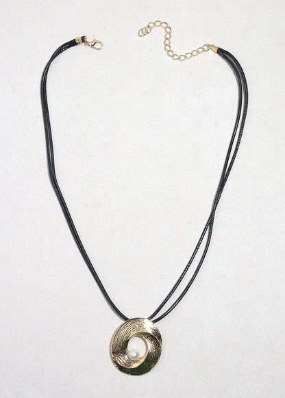 Golden Swirl Pearl Pendant Necklace