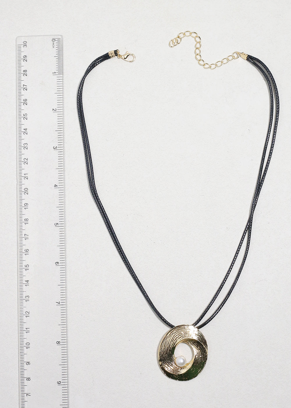 Golden Swirl Pearl Pendant Necklace