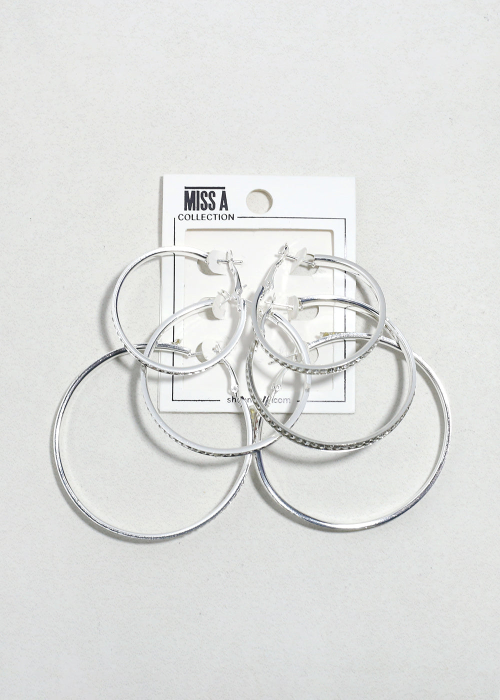 Lustre Trio Rhinestone Hoop Earrings
