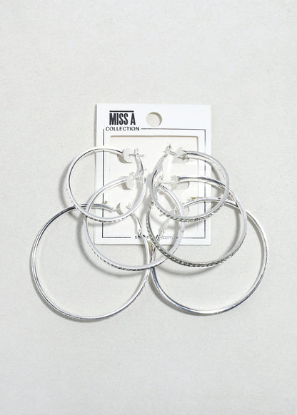 Lustre Trio Rhinestone Hoop Earrings