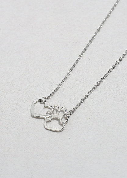 Heart & Paw Print Necklace