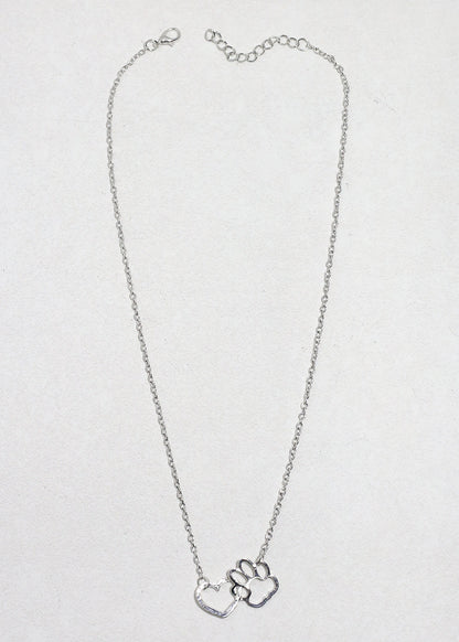 Heart & Paw Print Necklace