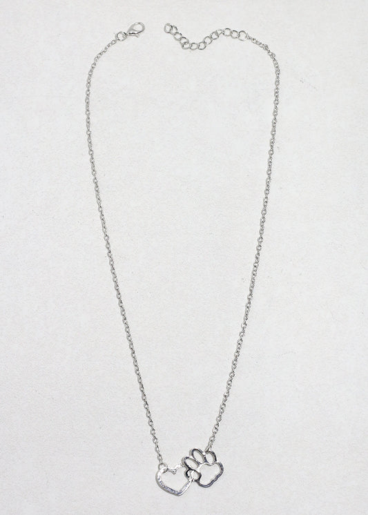 Heart & Paw Print Necklace