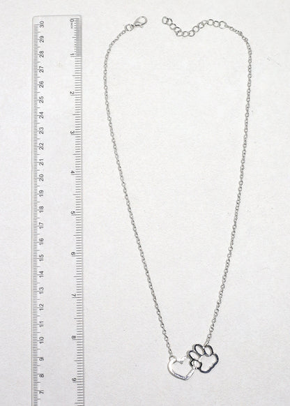 Heart & Paw Print Necklace
