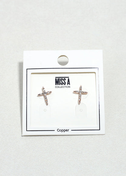 Radiant Faith Cross Stud Earrings