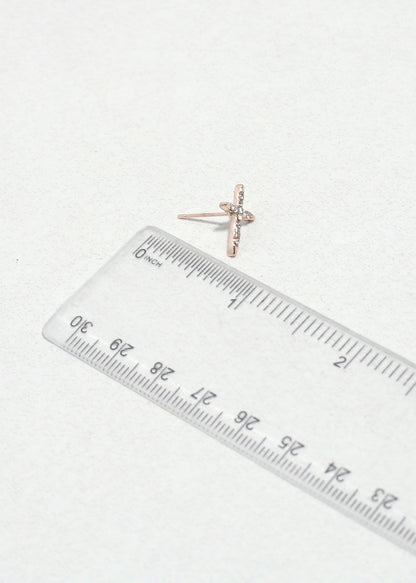 Radiant Faith Cross Stud Earrings