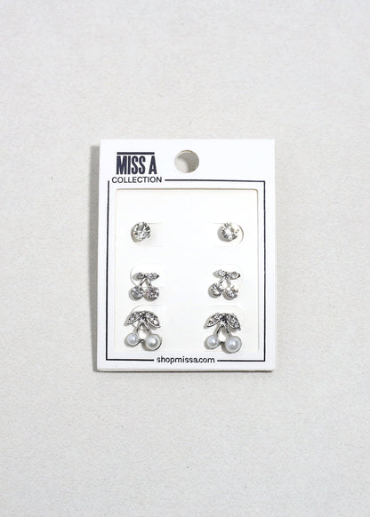 Sweet Cherry Stud Trio