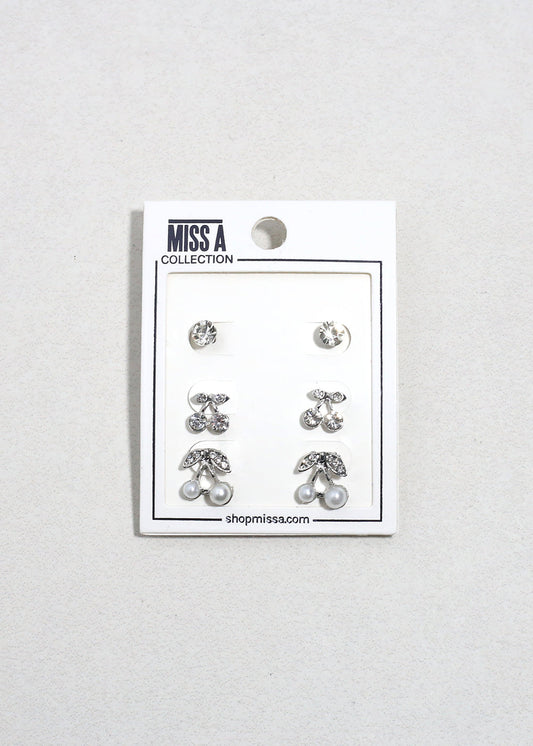 Sweet Cherry Stud Trio