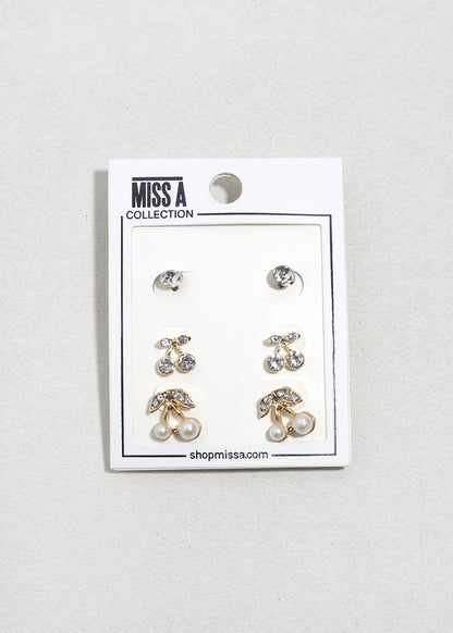 Sweet Cherry Stud Trio