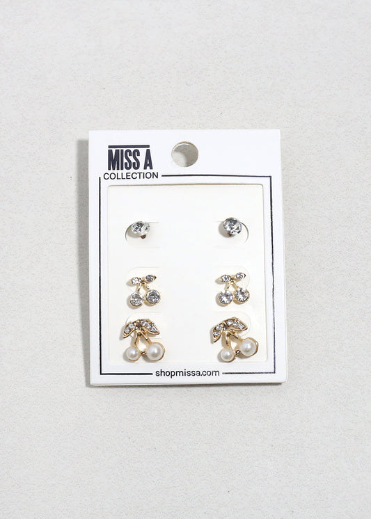 Sweet Cherry Stud Trio