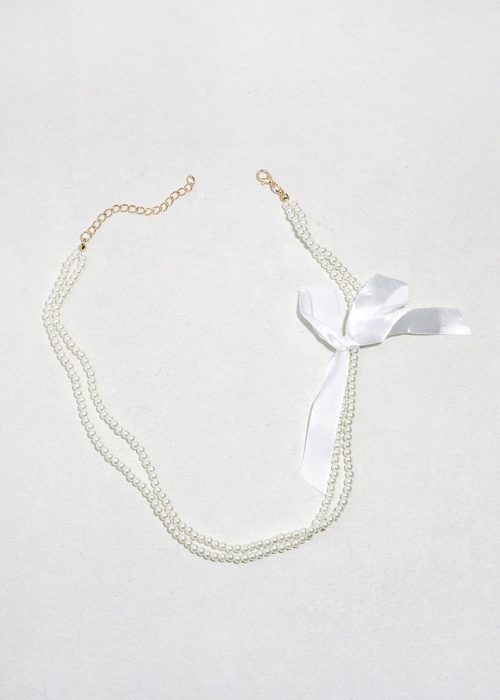 Audrey Pearl Ribbon Necklace