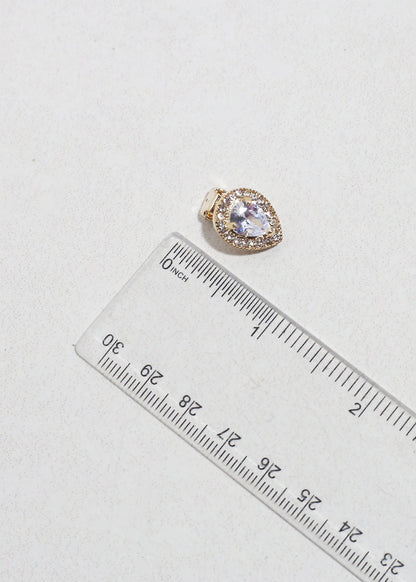 Teardrop Rhinestone Clip-On Earrings