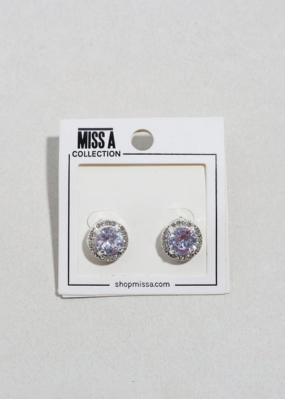 Round Halo Stud Earrings