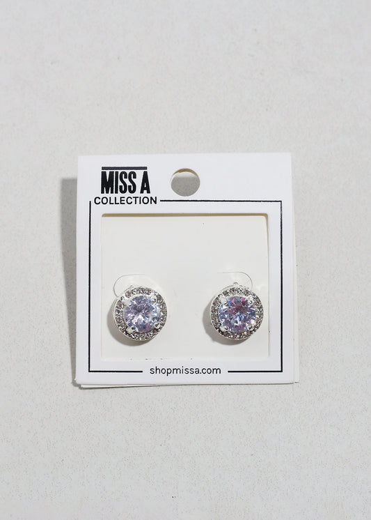 Round Halo Stud Earrings