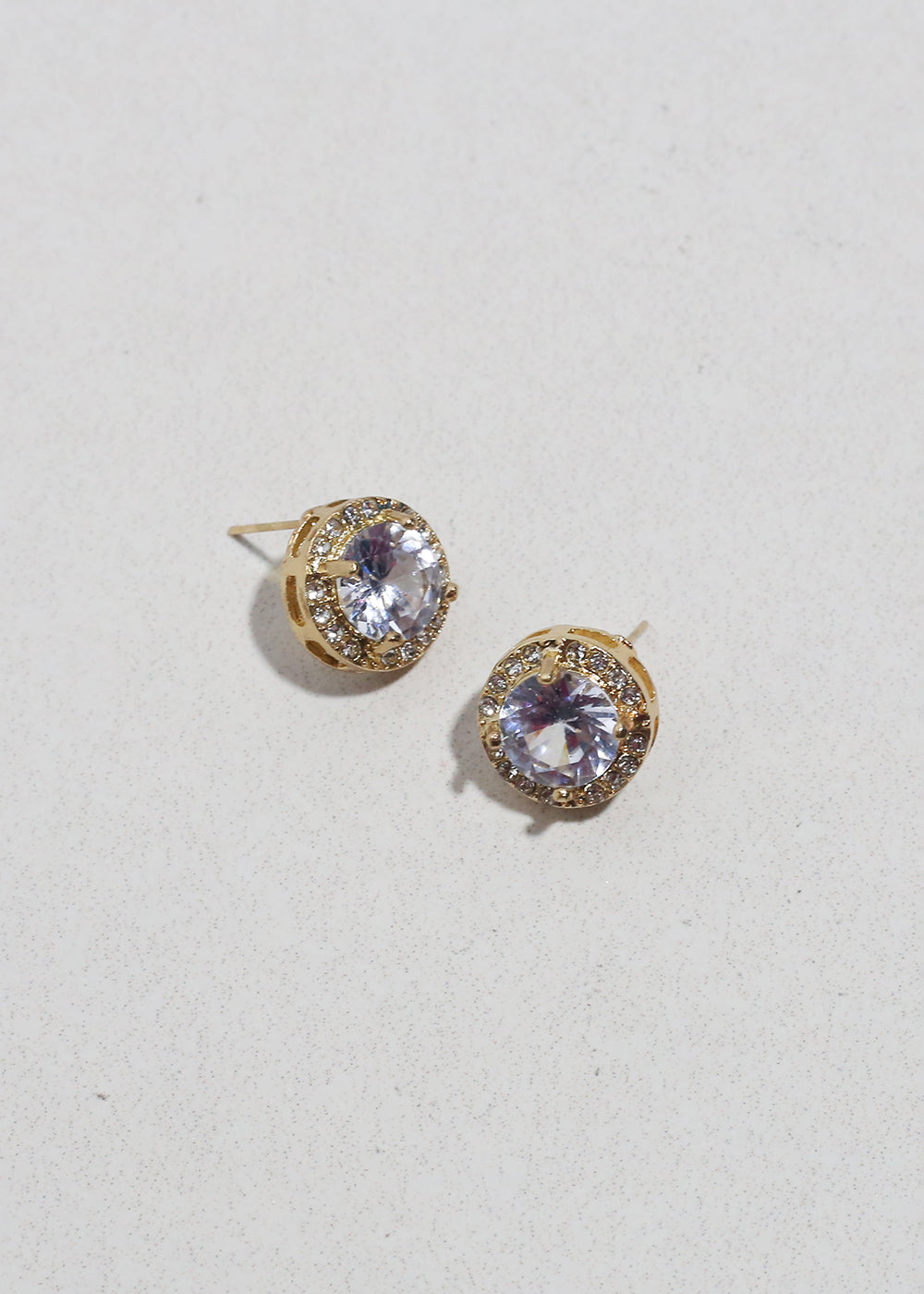 Round Halo Stud Earrings