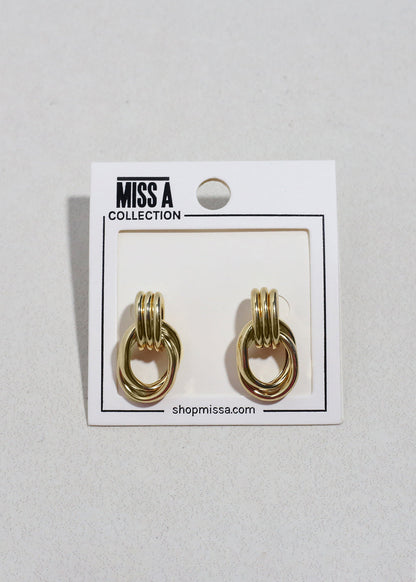 Linked Loop Stud Earrings