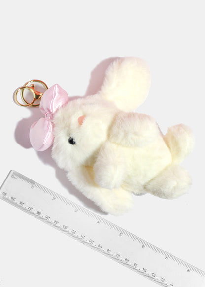 Sweet Bow Bunny Plush Keychain