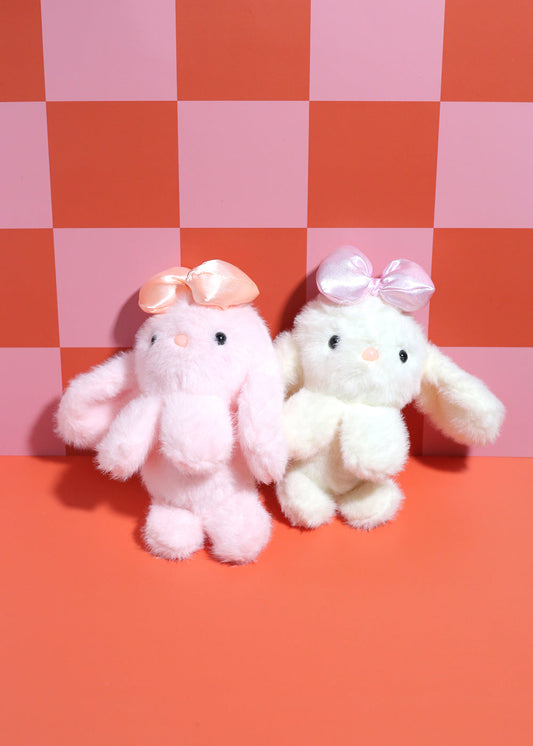 Sweet Bow Bunny Plush Keychain