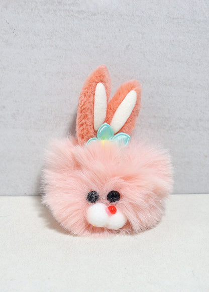 Blush Bunny Plush Keychain Bag Charm