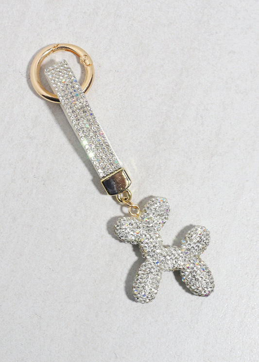 Glam Pup Rhinestone Keychain