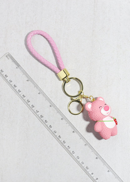 Strawberry Sweetheart Bear Keychain Charm