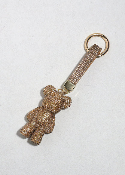 Rhinestone Teddy Luxe Keychain