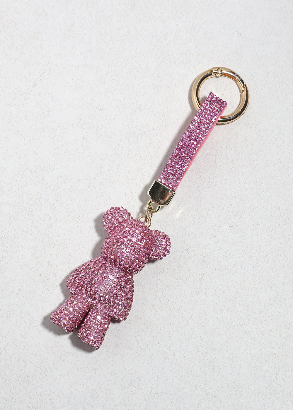 Rhinestone Teddy Luxe Keychain