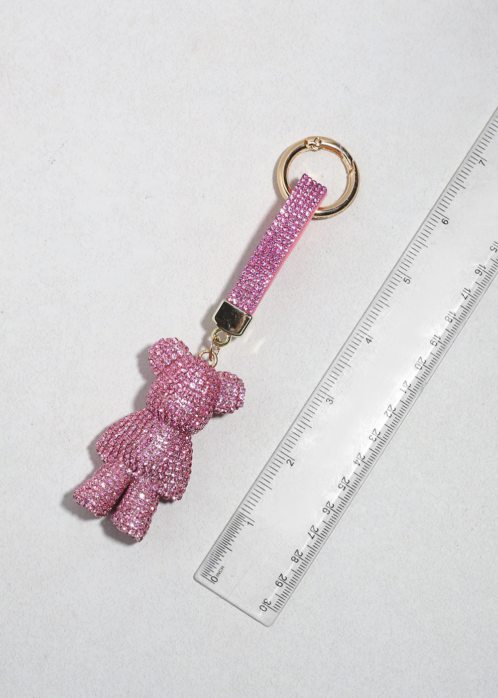 Rhinestone Teddy Luxe Keychain