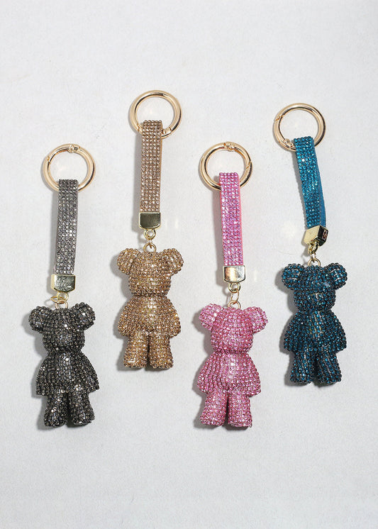 Rhinestone Teddy Luxe Keychain