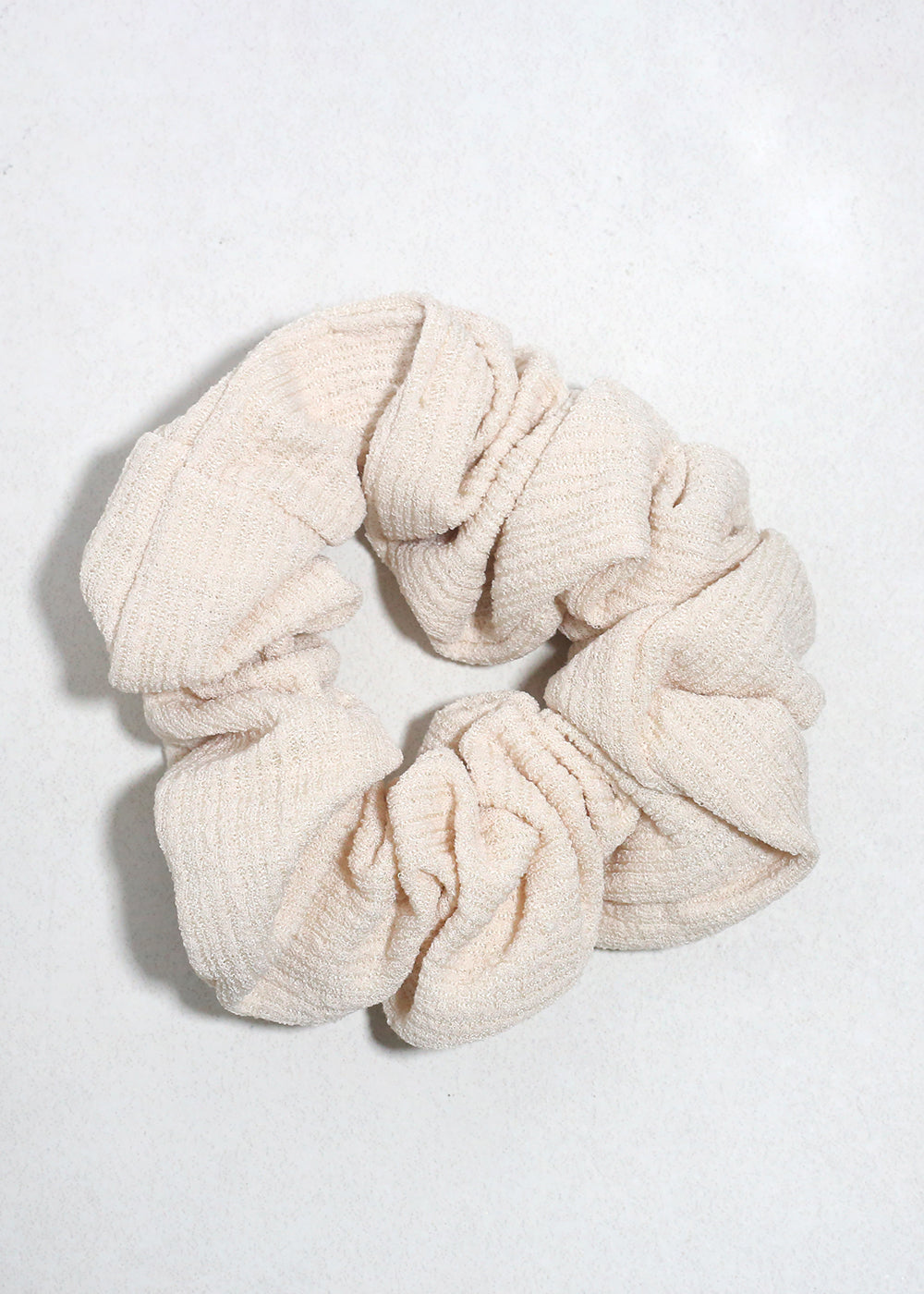 Cloud Cream Textured Oversized Hair Scrunchie