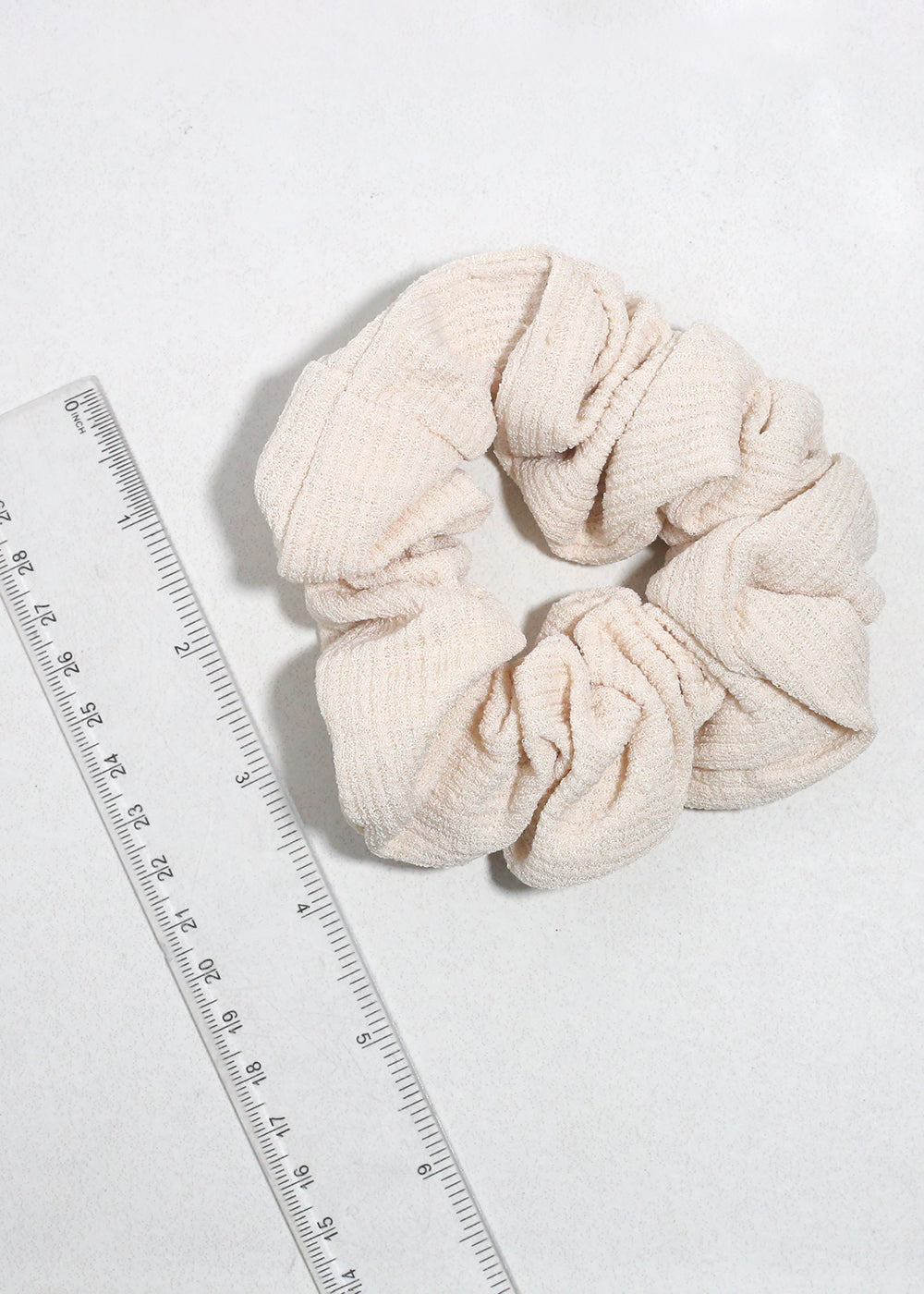Cloud Cream Textured Oversized Hair Scrunchie