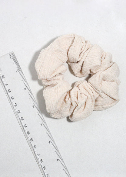 Cloud Cream Textured Oversized Hair Scrunchie