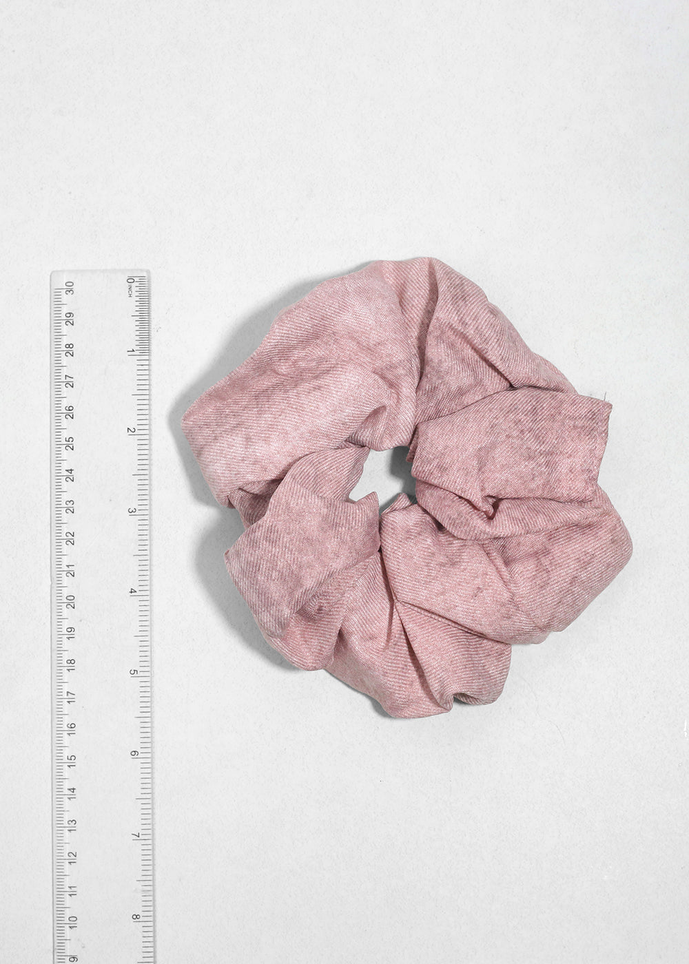 Rosy Denim Oversized Hair Scrunchie