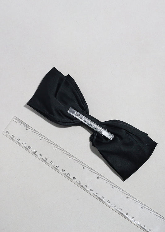 Sleek Satin Bow Barrette