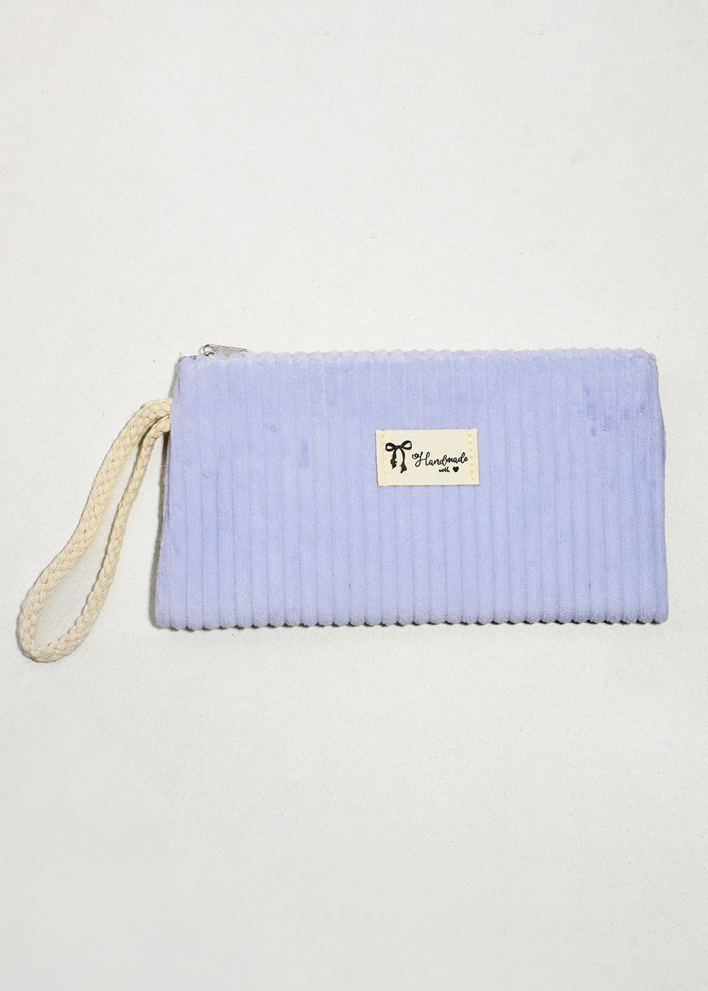 Soft Ribbed Velvet Cosmetic Pouch