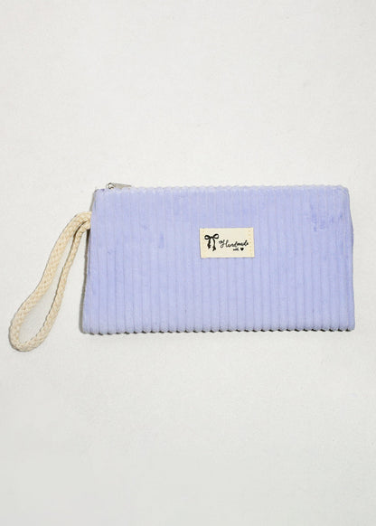 Soft Ribbed Velvet Cosmetic Pouch