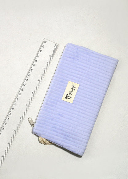 Soft Ribbed Velvet Cosmetic Pouch