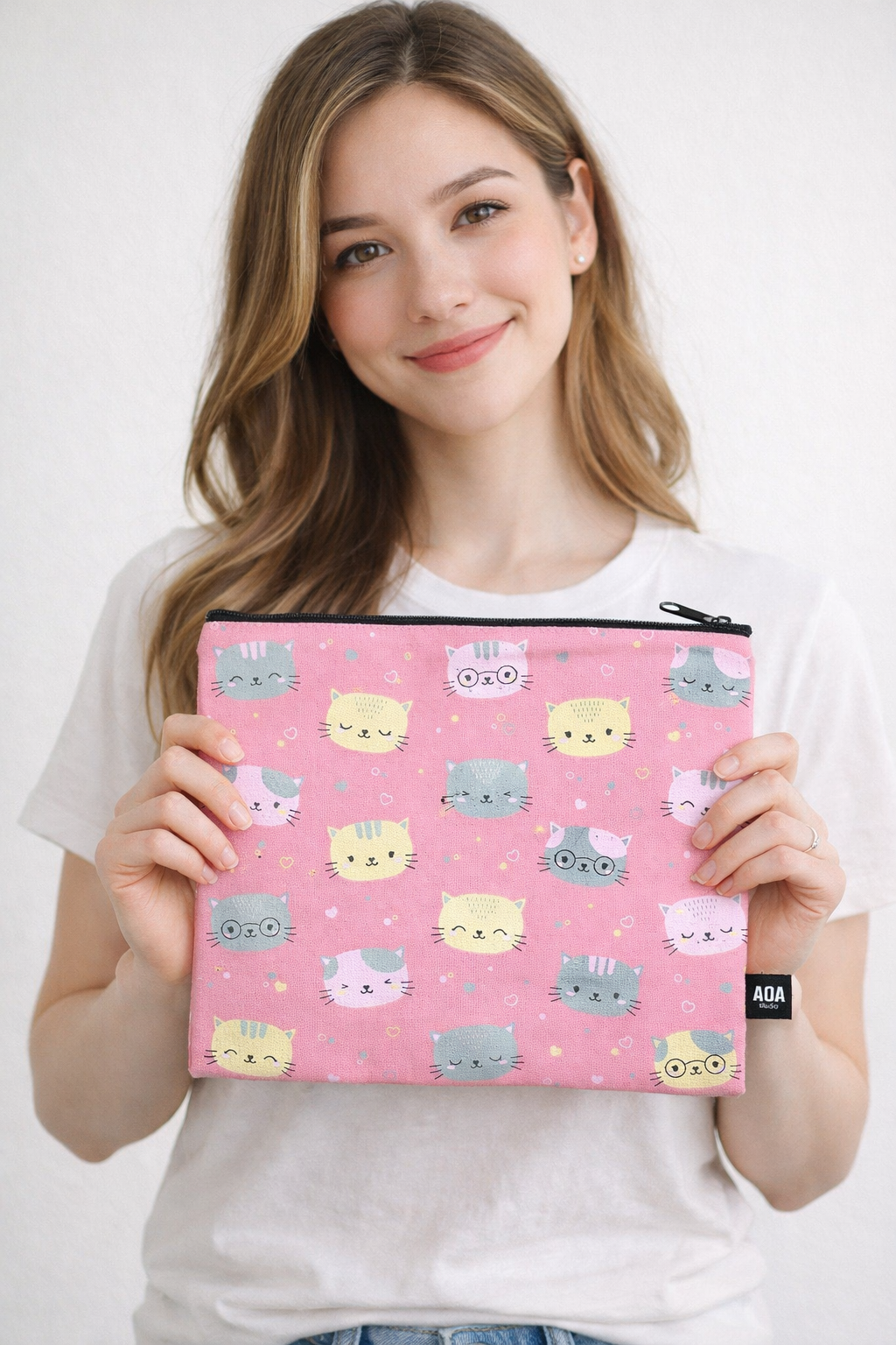 A+ Large Canvas Bag - Cats
