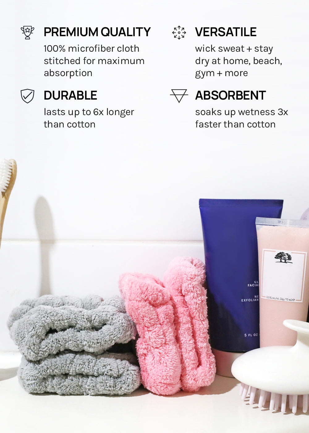 A+ Microfiber No-Drip Wristbands