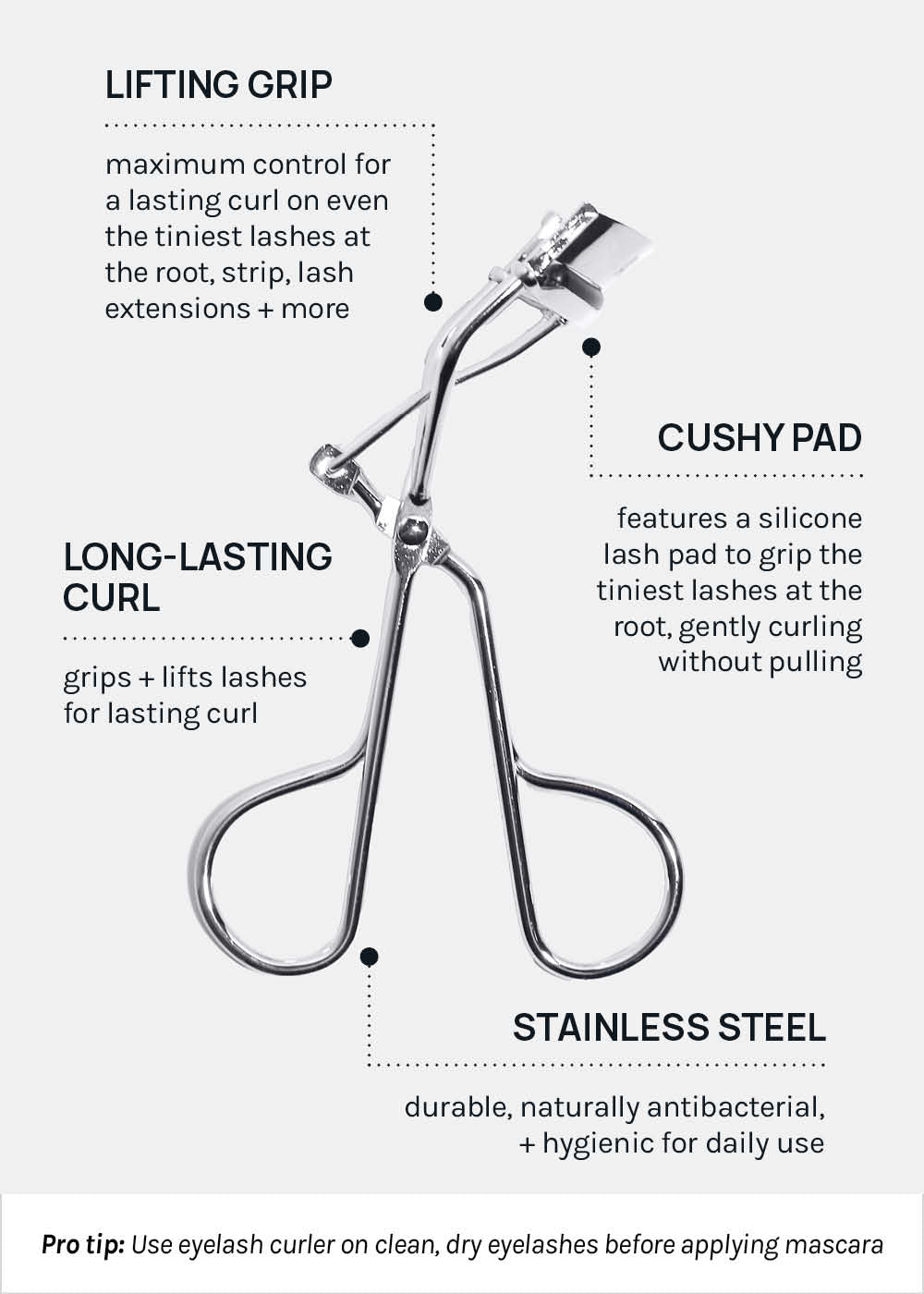 AOA Stainless Steel Eyelash Curler